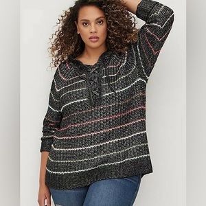 Torrid Striped Sweater Hoodie. Size 0 (Large) Great condition!